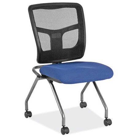 Officesource CoolMesh Collection Armless Nesting Chair with Titanium Gray Frame OSSN6954FBL